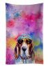 Basset Hound Hippie Dawg Kitchen Towel Dish Cloths Guest Hand Towel Decorative Bathroom Towel for Face,Tea, Dishcloth, Kitchen and Bath
