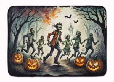 Zombies Spooky Halloween Memory Foam Kitchen Mat Machine Washable Anti-Fatigue Mat Cushion Comfort Bath Mat or Kitchen Rug