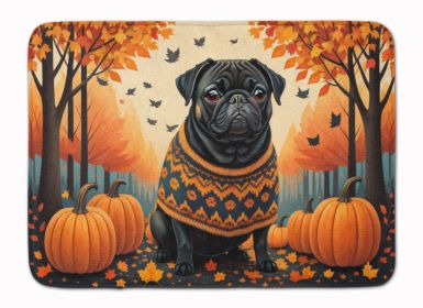 Black Pug Fall Memory Foam Kitchen Mat Machine Washable Anti-Fatigue Mat Cushion Comfort Bath Mat or Kitchen Rug