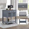Mobile Rolling Kitchen Island Trolley Serving Cart with Underneath Drawer & Slide-Out Wire Storage Basket