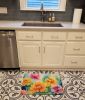 Chrysanthemums in Watercolor Memory Foam Kitchen Mat Machine Washable Anti-Fatigue Mat Cushion Comfort Bath Mat or Kitchen Rug