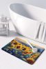 Sunflowers in Watercolor Memory Foam Kitchen Mat Machine Washable Anti-Fatigue Mat Cushion Comfort Bath Mat or Kitchen Rug