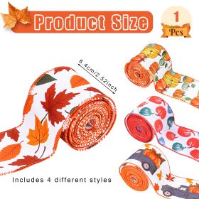4 Rolls Thanksgiving Ribbon (Option: W13253108)