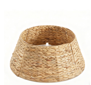 Christmas Tree Collars, Rattan Tree Skirts And Stand Base Covers, Christmas Decorations (Option: Yellow 24IN)