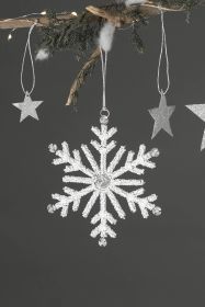 Expobazaar Snowflake Shiny Ornament - White (Option: White)