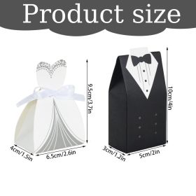 Wedding Tuxedo Gift Boxes With Ribbon (Option: W13471064)