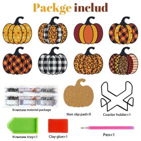 8 Pcs Fall Pumpkin Coasters (Option: W13688173)