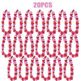 20 Packs Hawaiian Flower Necklace Hawaiian Leis Summer Beach Vacations Leis (Option: W13477517)