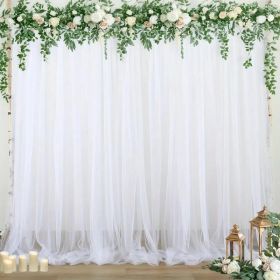 10x10 Ft White Backdrop Curtain Soft Fabric Photography Background Wrinkle Free Curtain Backdrop For Wedding Anniversary Ceremony Arch Party Stag (Option: 1pc)