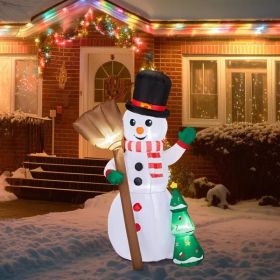 6.2FT Lighted Christmas Inflatable Decoration, Inflatable Snowman Holding Groom, Funny Blow Up Yard Decorations With Built-in LED Lights For Holi (Option: Default title)