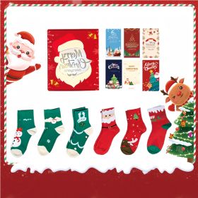 6 Pairs Of Socks Christmas Gift Box With Greeting Cards (Option: Christmas)
