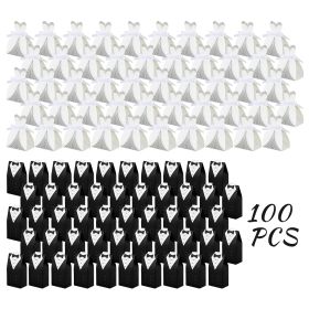 100 Wedding Favor Candy Boxes, Dress And Tuxedo Candy Chocolate Gift Boxes, Paper Candy Boxes With Ribbons, Bridal Party Table Decorations, Suita (Option: 100pcs)