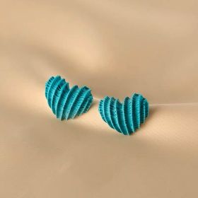 Fashion Heart Earrings-Blue 0295 (Option: 6926398670295)