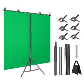 1Set 5X6.5FT T Shape Photo Video Backdrop Stand Heavy Duty Background Stand Adjustable Photography Backdrop Stand With 6 Spring Clamps Sandbag Ca (Option: 5X6FT)