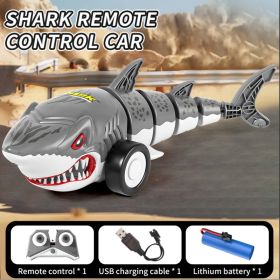 Remote Control Shark Car Toys For Kids,2.4GHz RC Cars Simulation Shark With Cool Light, 360° Stunt Drift & Most Terrains,Outdoor Toys For Birthda (Option: Graymonopole)
