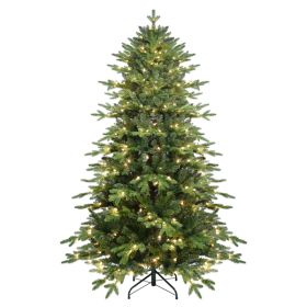 Artificial 4ft Green Christmas Tree With 1071 PE PVC Mixed Branch Tips, 150L Warm White Led, Steel Wire, Hinged Premium & Foldable Base For Indoo (Option: Default title)