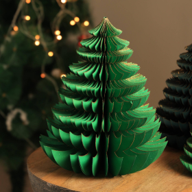 Handmade Green Paper Tree Festive Holiday -10.62X10.62X13inch (Option: Green)