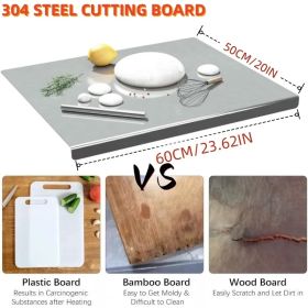 XXL 304 Stainless Steel Cutting Board  Anti-Slip & Mildew-Proof! No More Moldy Wooden Boards | Heavy-Duty & Food-Safe, Easy To Clean – Chop Meat, (Option: 40cm60cm)