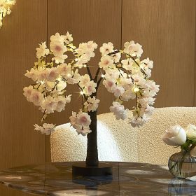 Romantic Cherry Blossom Tree LED Decorative Light, With Simulated Petals And Soft, Warm Light, Perfect For Taking Photos In The Living Room Or Be (Option: Pink)