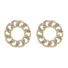 Circle Zircon Earrings (Option: 6926398669749)