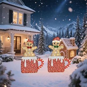 40-inch And 42-inch Gingerbread Man Shaped Decorative Lights, Warm Christmas Style Home Atmosphere Lights, Christmas Holiday Atmosphere Lights (Option: As shown)