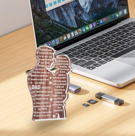 Fathers Day Presents From Daughter Heartfelt Acrylic Plaque For Dad Daddy Present Love Gift DecorSign For Desk Decoration Christmas Birthday Dads (Option: W13667815)