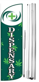 Dispensary Windless Flag And Pole Assembly Kit For Businesses And Events (Option: Dispensary Flag and Pole)