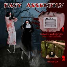 Outdoor Halloween Decorations 2 Packs Hanging Ghosts Decor With Lighted Up Eyes And Horror Scream, 3ft Scary Grim Reaper Swinging Ghost Flying Fo (Option: Halloween)