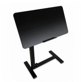 A Wheeled Adjustable Bedside Table, A Portable Dining Table With Adjustable Height And Inclination, Suitable For Dining, Working And Reading. (Option: Black)