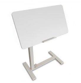 A Wheeled Adjustable Bedside Table, A Portable Dining Table With Adjustable Height And Inclination, Suitable For Dining, Working And Reading. (Option: Brown)