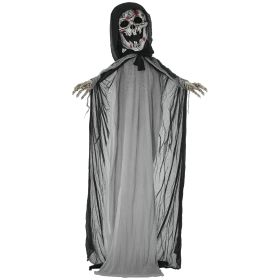 74" Life Size Outdoor Halloween Decorations Skeleton Witch, Animated Prop Animatronic Decor with Sound and Motion Activated, Light Up Eyes and C (Option: Grey-480x240x350 mm)