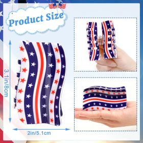 3Pcs American Flag Shaped Claw Clips USA Patriotic 4th Of July Design Hair Accessories Red White And Blue Hair Clips For Independence Day Veteran (Option: W13835629)