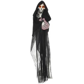 Guitar-Playing Grim Reaper Outdoor Halloween Decoration Animatronic (Option: Black-170x160x330 mm)