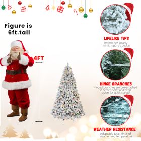 4 5 6 7 FT PVC Mixed Floceked Tree Artificial Full Christmas Tree (Option: 4ftPine conex21pcs)