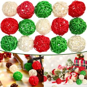 30 Pieces Wicker Rattan Balls Decorative Orbs For Bowl Centerpieces Christmas Vase Filler For Holiday Xmas Home Table Decor DIY Craft Aromatherap (Option: W13732786)