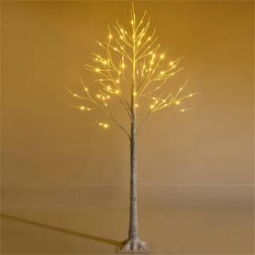 White 5FT LED Birch Tree - Lifelike Bark 72 Lights Flexible Branches 7.2ft Cord For Christmas (Option: Default title)