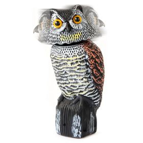 Lifelike Owl Decoy Scare Bird Squirrel Away Pest Repellent Bird Deterrent Outdoor Garden Yard Protector (Option: No Sound Type)
