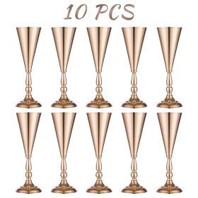 10 Pcs Golden Vase Flower Wedding Centerpieces (Option: W13732755)