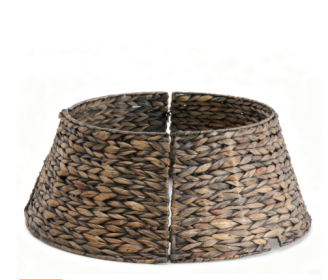 Christmas Tree Collars, Rattan Tree Skirts And Stand Base Covers, Christmas Decorations (Option: Black 24IN)