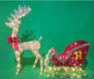 Outdoor Courtyard Decoration For Christmas Deer Pulling Carts (Option: White)