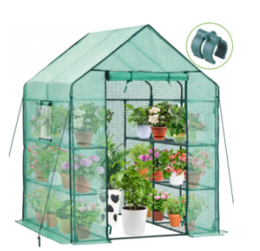 Outdoor And Indoor Small Greenhouses, Portable Greenhouses, Multi-layer Plant-growing Racks With Polyethylene Covers (Option: 56GN)