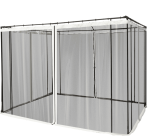 10x10 Gazebo With Netting, Canopy Tents With Zippers, Black Rings, High-quality Polyester, Washable, Sidewall Only Black (Color: Black)